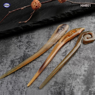 Trâm cài tóc bằng sừng hàng VJP (HH603) Được đục khắc tinh tế, đủ hình dáng độc đáo