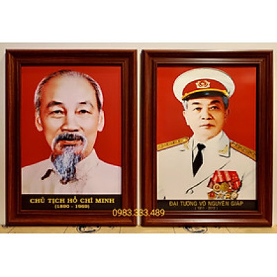 Cặp ảnh Chân dung Bác HỒ & Bác GIÁP