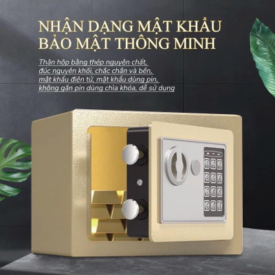 Két sắt mini mã khoá điện tử có khe , an toàn bảo mật cao có vít treo tường - giao mầu ngẫu nhiên