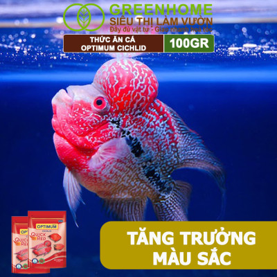 Thức Ăn Cho Cá La Hán, Cá Dĩa Greenhome, Optimum Cichlid, Gói 100gr, Lên Màu Và Tăng Sức Đề Kháng