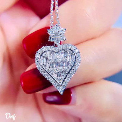 Dây chuyền nữ mặt trái tim chất liệu bạc MS011