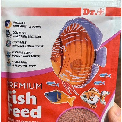 Thức ăn cá Dr+ Premium Discus Bits Colour tăng màu đề kháng miễn dịch cá cảnh