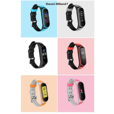 Dây Silicon cao cấp hai khóa nhiều màu sắc dành cho Xiaomi Miband 5 6 7