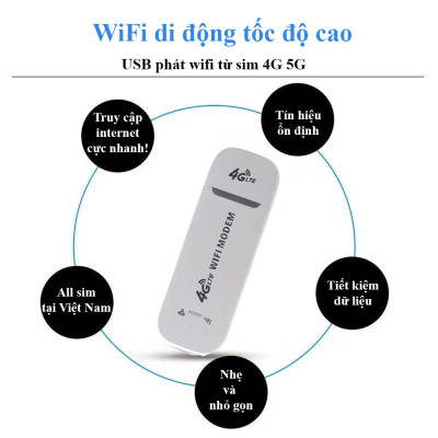 Usb phát sóng wifi từ sim 4G USB Modem, Bộ phát Wifi từ Sim 4G, Dcom phát wifi tốc độ cao,  phủ sóng rộng - Hàng chính hãng / Hàng nhập khẩu