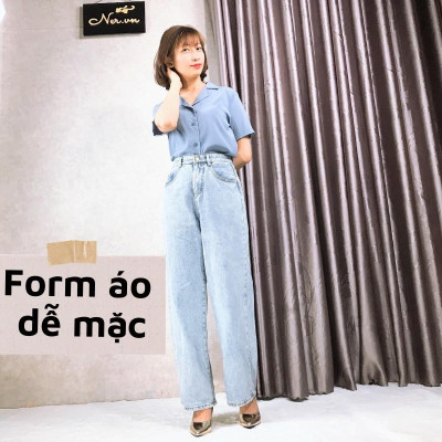 Áo sơ mi cổ vest quốc dân nhiều màu, chất lụa tơ hàn, phối chân váy, quần jeans ,quần tây, quần short siêu xinh–NER-N109