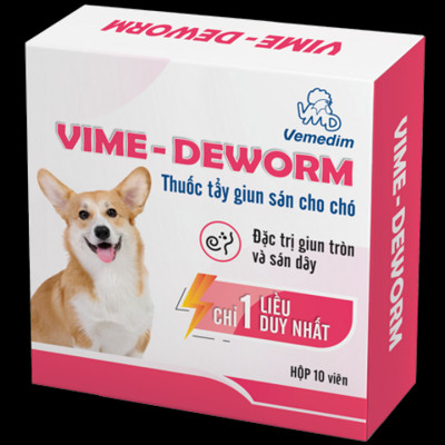 Vime Deworm tẩy giun sán cho chó (Vemedim, hộp 10 viên)