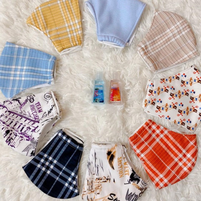 Combo 10 khẩu trang vải 3 lớp nhiều màu ngẫu nhiên
