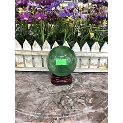 Quả cầu phong thủy đá thạch anh xanh - Đường kính 7,5cm; 7,6cm và 7,7 cm