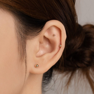 Khuyên tai bi vàng 14K Hàn Quốc - Thời trang và phong cách cho các nàng - MOON Jewelry