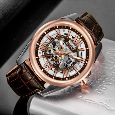 Đồng Hồ Nam Bulova Dây Da 98A165 - Mặt Trắng