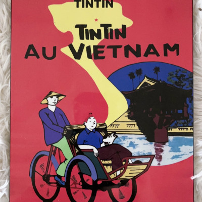 Tranh sơn mài - Tin Tin Việt Nam - Phong cách Retro - Văn hoá Đông Dương hòa quyện