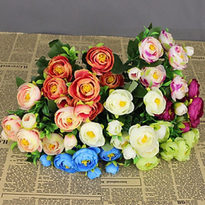 Bình hoa hồng tỉ muội cắm sẵn - Cây giả, hoa lụa trang trí nhà cửa