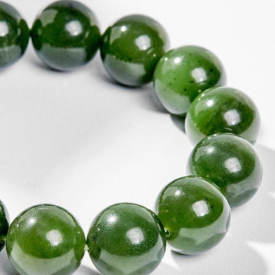 Vòng Tay Phong Thủy Nam Đá Ngọc Bích (15mm) Mệnh Mộc, Hỏa Ngọc Quý Gemstones