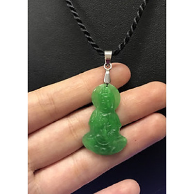 Mặt dây chuyền Phật Bà Quan Âm ngọc cẩm thạch