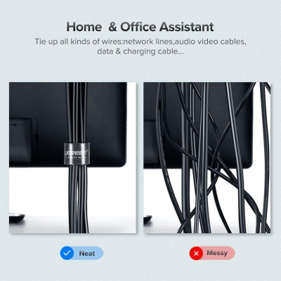 Ugreen UG60483LP124TK 0.5M cỡ 15mm băng dán Velcro màu đen ngang 1.5cm - HÀNG CHÍNH HÃNG