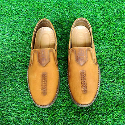 Giày lười nam da bò màu nâu Trường Hải đê cao su mềm GM330