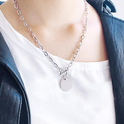 Vòng cổ thời trang nam nữ titan thép mix vảy tròn