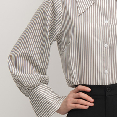 Áo Sơ Mi Sọc Nữ, Tay Phồng Dài Maxivic, La Mộc - LM92128