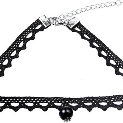 Vòng cổ choker tattoo V69 ren đen đính hạt