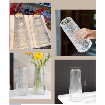 Lọ Hoa Thủy Tinh Trong Suốt & Bình Thủy Tinh Hổ Phách Cắm Hoa Trang Trí Nhà Cửa - HÀNG CHÍNH HÃNG MINIIN