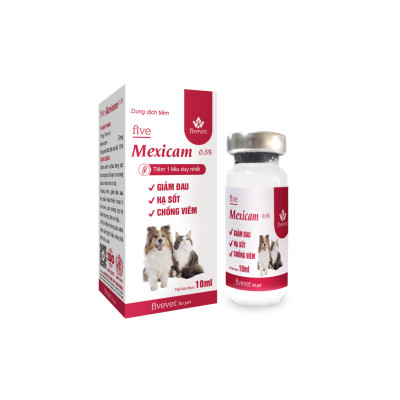 Five-Mexicam 0.5% - Thuốc Kháng Viêm, Giảm Đau, Hỗ Trợ Hô Hấp Cho Thú Cưng, Chim Cảnh (10ml)