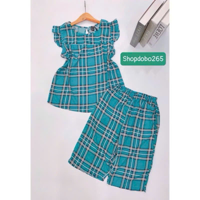 Đồ bộ nữ,đồ ngủ mặc nhà lửng tay cánh tiên vải lanh mềm,mát BL 169 hoạ tiết dễ thương size 45-70kg.