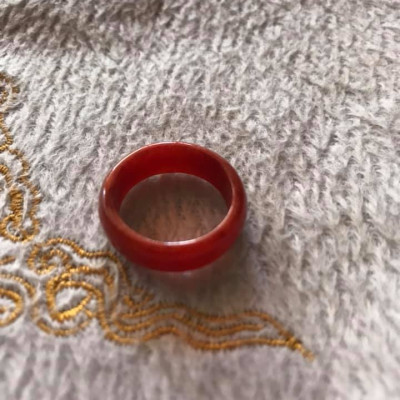 NHẪN ĐÁ CẨM THẠCH MÀU ĐỎ ĐẸP NI NHẪN 17MM HỢP MỆNH HỎA THỔ