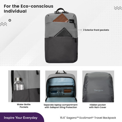 Balo laptop Targus 15.6" TBB634 bộ sưu tập Sagano EcoSmart- Hàng Chính Hãng