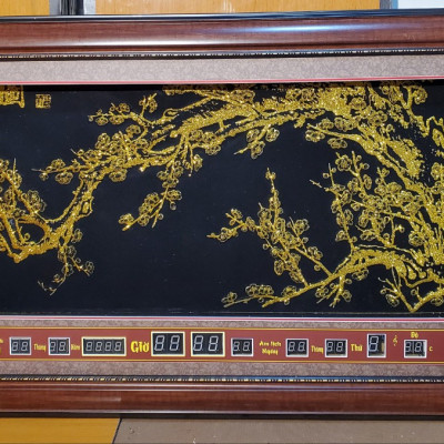 TRANH  ĐỒNG HỒ VẠN NIÊN, GẮN ĐÈN LED 7 MÀU ĐIỀU KHIỂN TỪ XA 