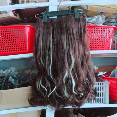 Tóc giả kẹp phím nữa đầu cao cấp móc line