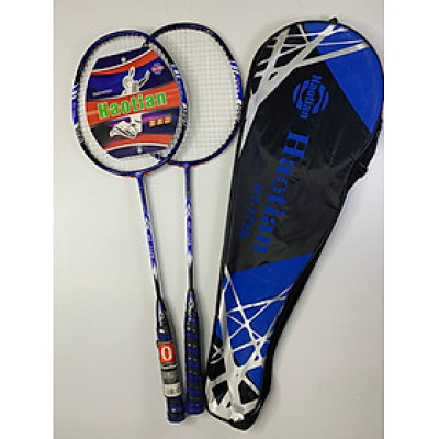 Bộ 2 Vợt Cầu Lông Haotian Căng Sẵn 9kg Khung Hợp Kim Carbon Siêu Nhẹ + Tặng 2 Cuốn Cán Và Túi Đựng