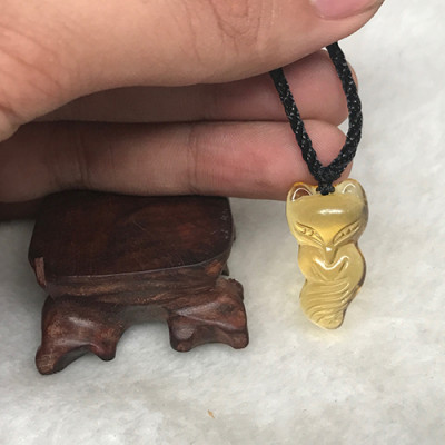 Mặt Dây Chuyền Hồ Ly Pha Lê Vàng