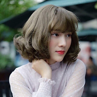 Nguyên đầu tóc giả cao cấp️ tóc víc xoăn - Tặng lưới chùm tóc