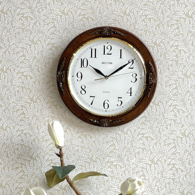 Đồng hồ treo tường Nhật Bản - Rhythm CMG938NR06 Kt 30.0 x 4.0cm, 795g Vỏ gỗ