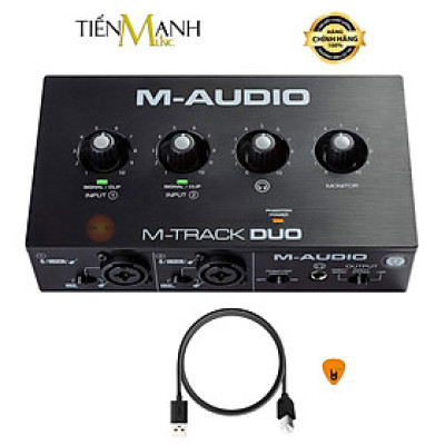 Soundcard M-Audio M-Track Duo - Bộ Thu Âm Thanh Và Livestream MAudio MTrack Audio Interface Sound Card M Track Hàng Chính Hãng - Kèm Móng Gẩy DreamMaker