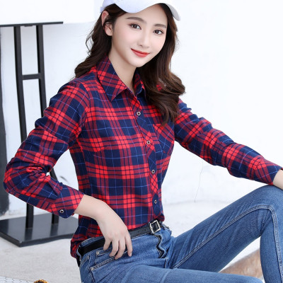 Áo sơ mi nữ Haint Boutique thiết kế kẻ caro dáng công sở HB49