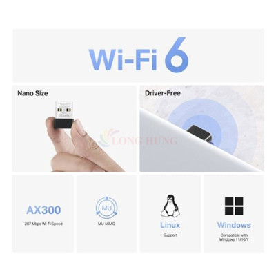 USB Wifi 6 Mercusys AX300 Nano MA14N - Hàng chính hãng