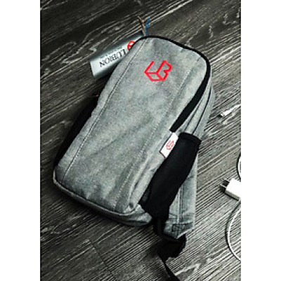 Túi Lubion đeo chéo unisex nam nữ màu xám A01