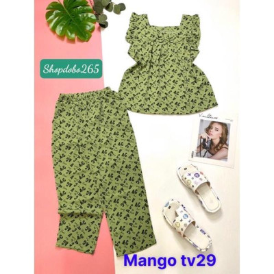 Đồ bộ nữ,đồ ngủ mặc nhà lửng 9 tấc vải lụa mango cao cấp BL 21 họa tiết dễ thương size 47-60kg.