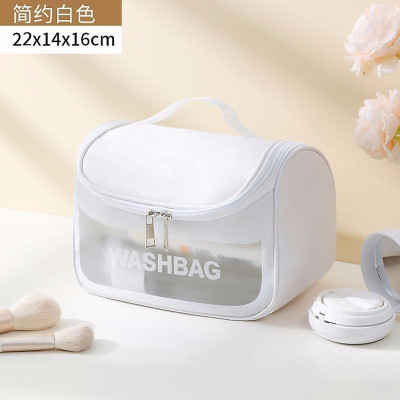 Túi đựng mỹ phẩm du lịch WashBag có quai xách mini trong suốt, Túi đựng đồ trang điểm chống nước