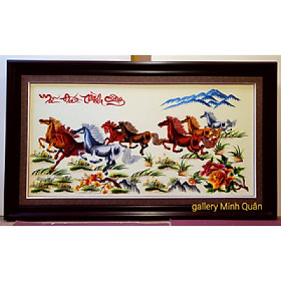 TRANH THÊU" MÃ ĐÁO THÀNH CÔNG" TRANH TREO PHONG THỦY
