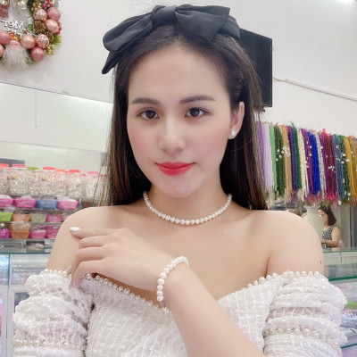 Bộ Ngọc Trai Nuôi Thiên Nhiên Vòng Cổ Vòng Tay Khuyên Tai Cao Cấp Kèm Giấy Kiểm Định BCB001 Bạc Hiểu Minh