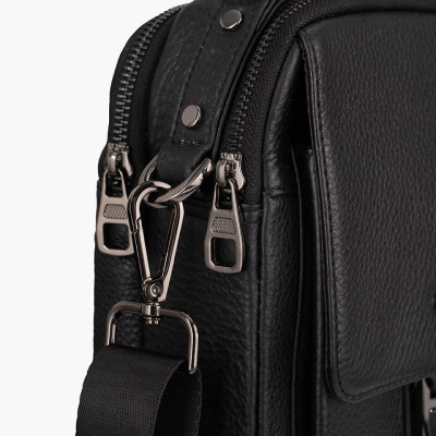 Túi Đeo Chéo Cầm Tay Thời Trang Nam Da Bò Mill Cao Cấp Gence  TD03 Đen