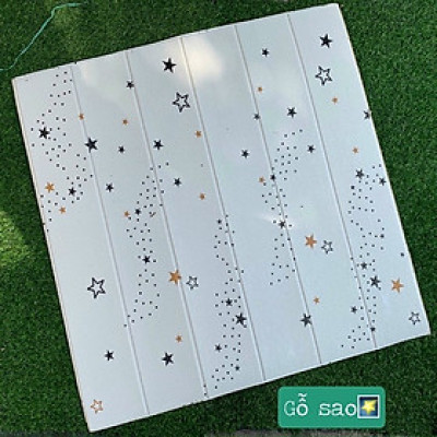 Bộ 5 Tấm Xốp Dán Tường Vân Gỗ Sao Cách Âm, Chống Va Đập, Bền Đẹp, Sang Trọng