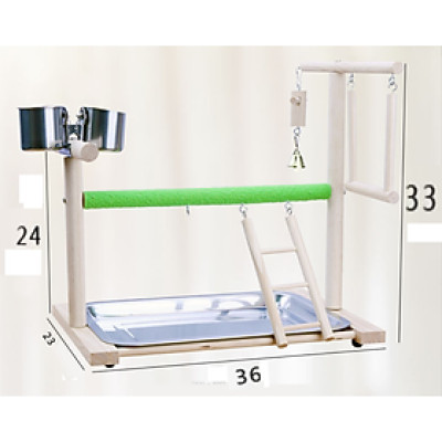 1 cầu đứng kết hợp thanh ngang mài móng  (36*33*23) dùng cho vẹt nhỏ và trung