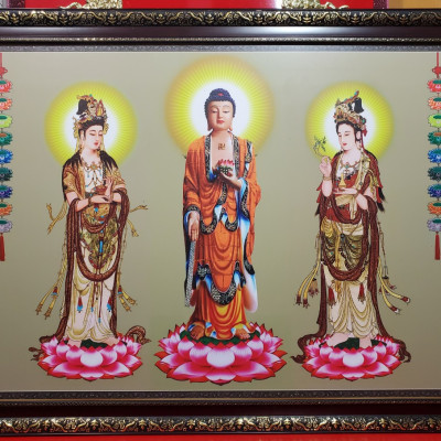 TRANH THỜ-  TAM THÁNH PHẬT - PHẬT TAM THÁNH -P038