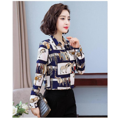 Áo sơ mi nữ công sở thiết kế họa tiết dân gian Sm78