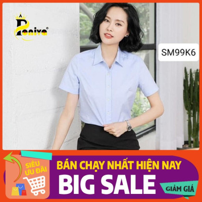 Áo Sơ Mi Nữ Ngắn Tay Màu Trơn Thời Trang Công Sở Thanh Lịch PONIVA Chất Liệu Mềm Mại Thấm Hút Mồ Hôi Tốt