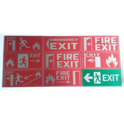 Bảng lối thoát hiểm, bảng exit, bảng chỉ dẫn, biển hướng dẫn exit, bảng exit in uv trên alu inox đẹp