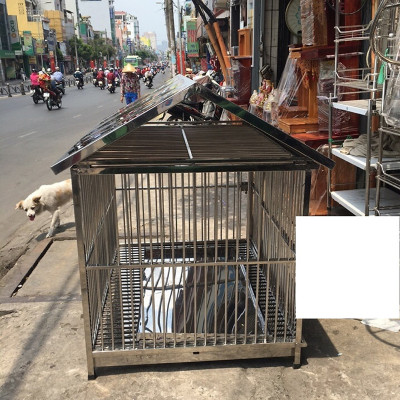 Chuồng chó Inox Juno Sofa KT (80 x 1,2m x 90cm) có mái che 